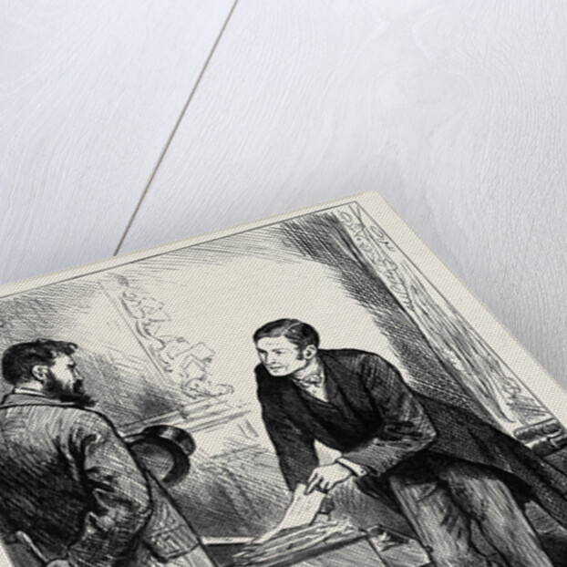 See Here and Here and Here Continued Lobster in Excellent Tone and Temper Turning Over the Leaves of a Packet of Oblong Papers Lying Before Him. There is Your Signature. 1880 by Anonymous