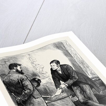 See Here and Here and Here Continued Lobster in Excellent Tone and Temper Turning Over the Leaves of a Packet of Oblong Papers Lying Before Him. There is Your Signature. 1880 by Anonymous