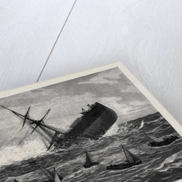 Foundering of the Union Company's Mail Steamship American: The Boats Leaving the Ship 1880 by Anonymous