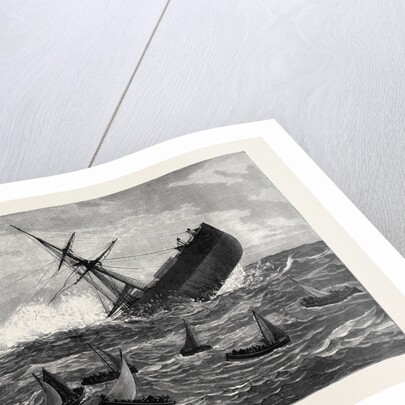 Foundering of the Union Company's Mail Steamship American: The Boats Leaving the Ship 1880 by Anonymous