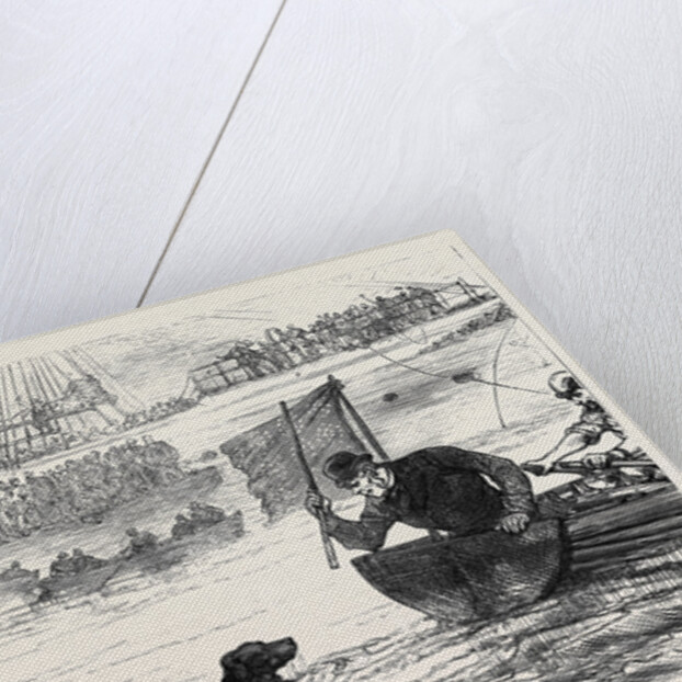 Swimming Match Between a Dog and a Man 1880 by Anonymous