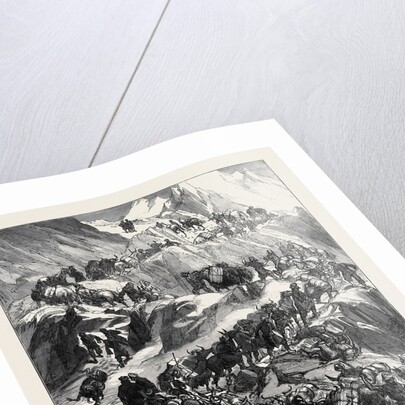 The Yarkund Mission: Mules and Baggage-Train Going Over the Grim (Sanjoo) Pass 1874 by Anonymous