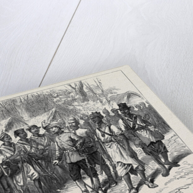 The Ashantee War: Inspecting Kossohs at Prah-Su 1874 by Anonymous