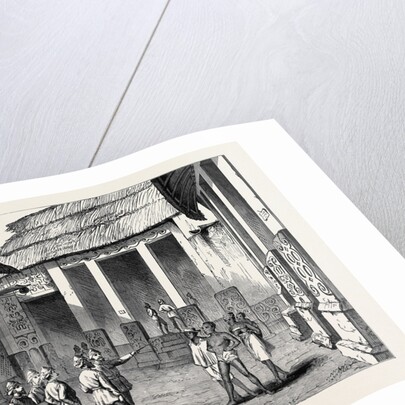 The Ashantee War: Interior of the Adansi Chief's Palace at Fomannah: English Officers Selecting Quarters 1874 by Anonymous