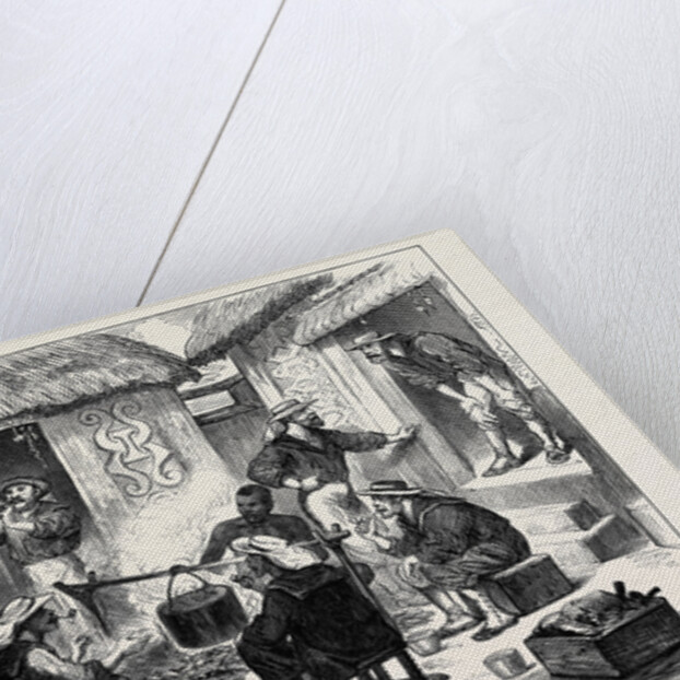 The Ashantee War: Naval Brigade Men Breakfasting in the Courtyard of an Ashantee House 1874 by Anonymous