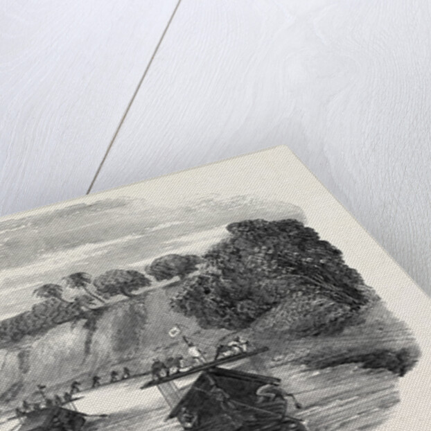 The Regiment of Loodianah (Gordon's Sikhs) on Their Voyage Down the Goumtee from Lucknow, to Embark at Calcutta for Rangoon, 1852 by Anonymous