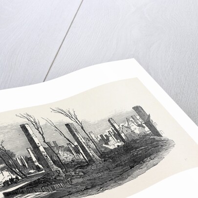 Ruins of the Great Fire at Montreal, St. Denis Street, Near the Bishop's Church, 1852 by Anonymous