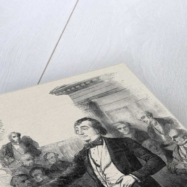 The Bucks Election, Mr. Disraeli Addressing the Electors in the County Hall, Aylesbury, 1852 by Anonymous