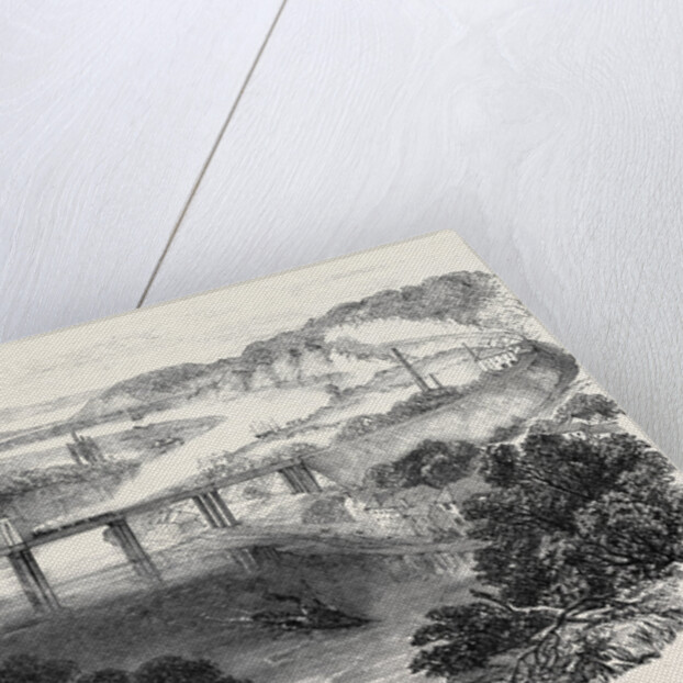 South Wales Railway, the Chepstow Tubular Suspension Bridge, and Junction of the Wye and Severn Rivers by Anonymous