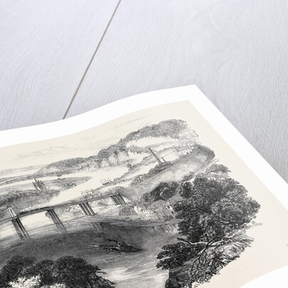 South Wales Railway, the Chepstow Tubular Suspension Bridge, and Junction of the Wye and Severn Rivers by Anonymous