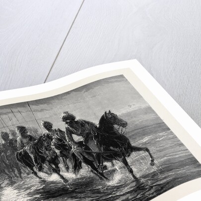 The Afghan War: A Raid against the Momunds. The 11th Bengal Lancers Crossing the Kunar River 1879 by Anonymous