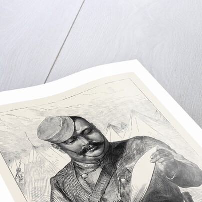 Afghan Sketches: A Goorkha Sharpening His Kookree 1879 by Anonymous