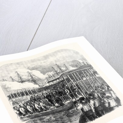 Embarkation of the Sultan at Clarence Yard Portsmouth for the Naval Review UK 1867 by Anonymous