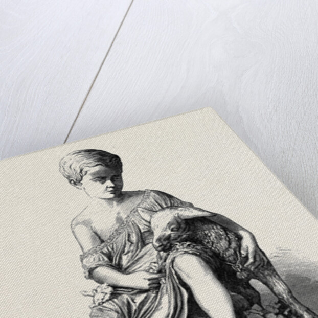 The Paris International Exhibition: Child with Goat France 1867 by Anonymous