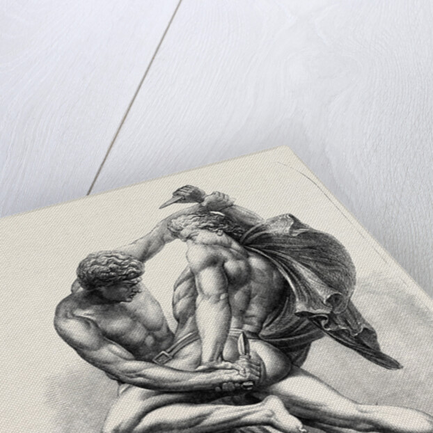 The International Exhibition: The Grapplers Group in Bronzed Zinc, 1862 by Anonymous