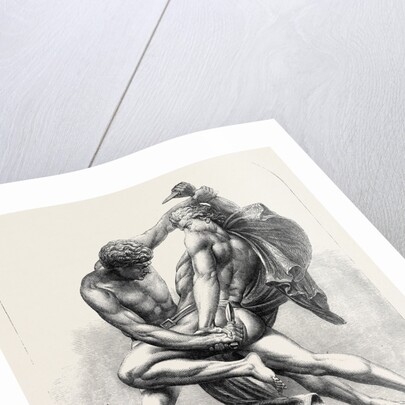 The International Exhibition: The Grapplers Group in Bronzed Zinc, 1862 by Anonymous