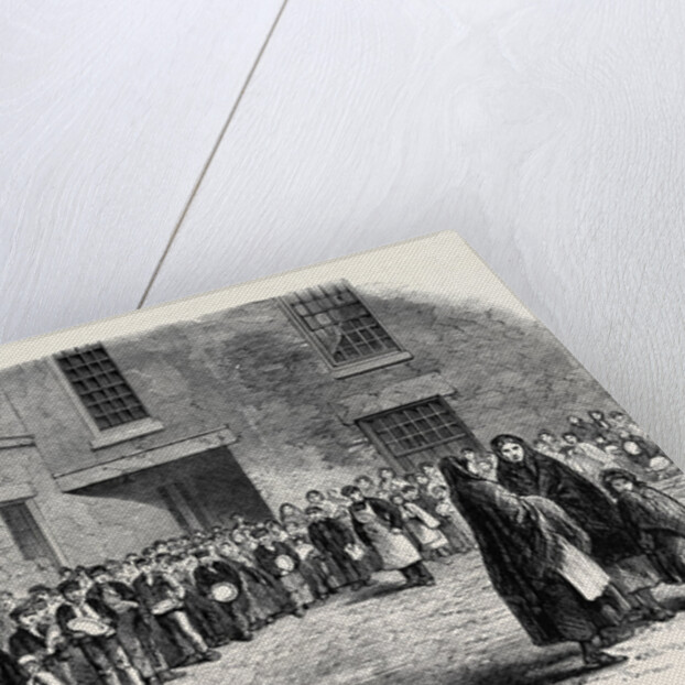 The Cotton Famine: Operatives Waiting for Their Breakfast in Mr. Chapman's Courtyard Mottram Near Manchester 1862 by Anonymous