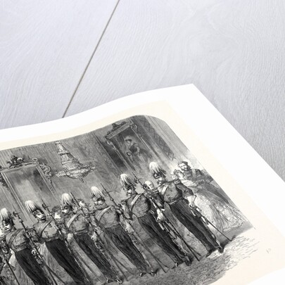 The Queen's Court: The Hon. Corps of Gentlemen-at-Arms on Duty at Buckingham Palace London UK 1866 by Anonymous