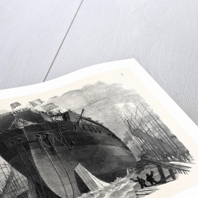 Attempted Launch of the Ironclad Frigate Northumberland at Millwall UK 1866 by Anonymous
