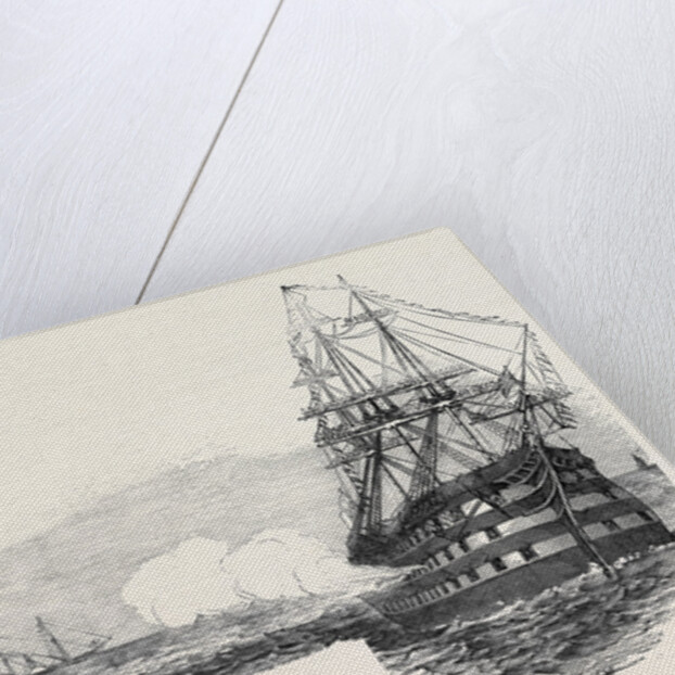 The Flag Ship Ocean, Saluting the Royal Squadron, at the Nore by Anonymous