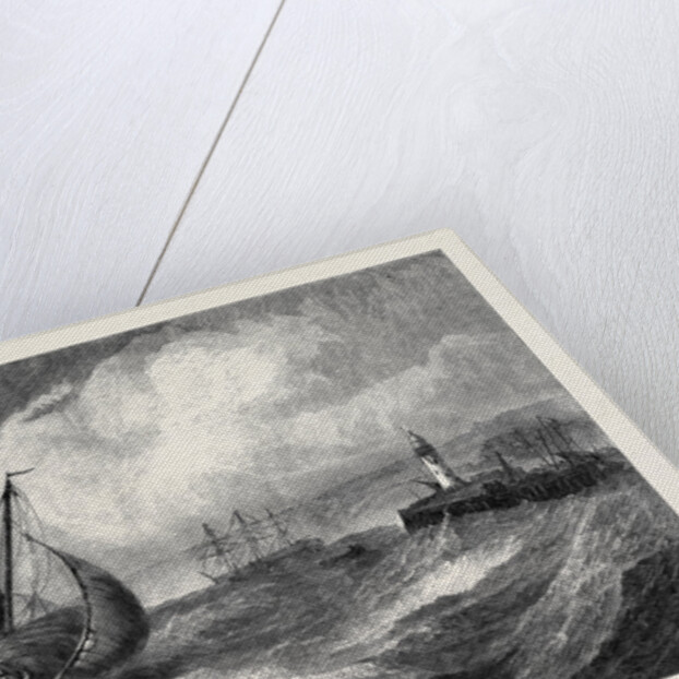 Freshening Gale Scarborough Fishing Boats Returning to Harbour, from the Royal Academy Exhibition 1871 by Anonymous