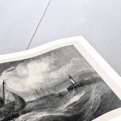 Freshening Gale Scarborough Fishing Boats Returning to Harbour, from the Royal Academy Exhibition 1871 by Anonymous