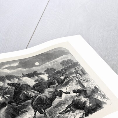 Stampede of Cavalry Horses at Aldershott Camp 1871 by Anonymous
