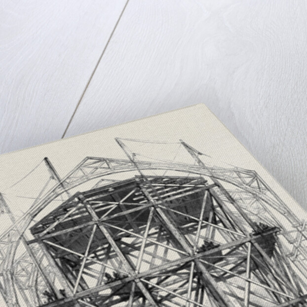 Progress of the Great Exhibition Building: The Traversing Platform Used in the Construction of the Nave. by Anonymous