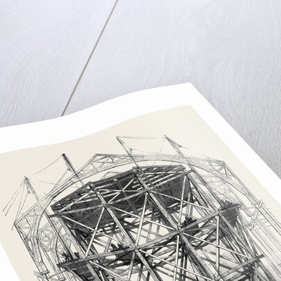 Progress of the Great Exhibition Building: The Traversing Platform Used in the Construction of the Nave. by Anonymous
