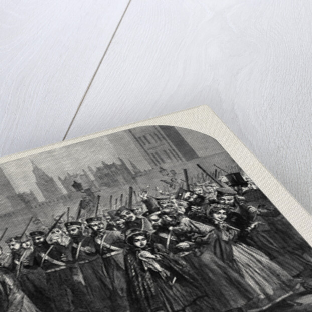 Reinforcements for Canada: The Guards Crossing Westminster Bridge on Their Way to the South Western Railway Station December 28 1861 by Anonymous