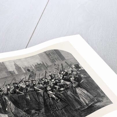 Reinforcements for Canada: The Guards Crossing Westminster Bridge on Their Way to the South Western Railway Station December 28 1861 by Anonymous