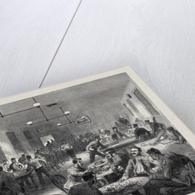 The Camp at Aldershott: Soldiers' Recreation Room 1868 by Anonymous