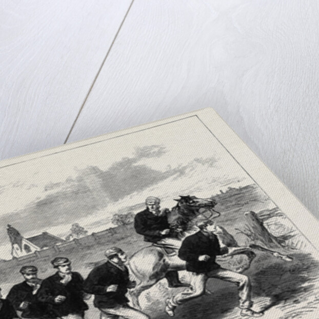 The Oxford and Cambridge Boat Race: The Cambridge Crew Training on Barnes Common 1868 by Anonymous