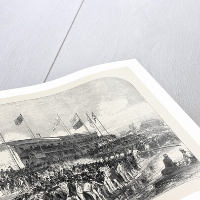 Boathouse at Putney: The Cambridge Crew Going Out for Practice 1868 by Anonymous