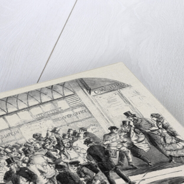 The Derby Day: Announcement of the Winner at Bell's Life Office by Anonymous