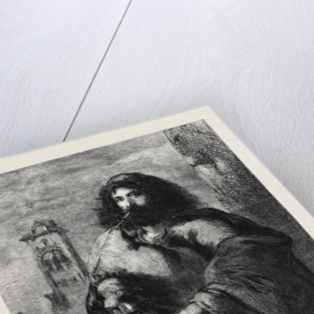 A Roman Bagpiper, in the Exhibition of the Water Colour Society 1861 by Anonymous