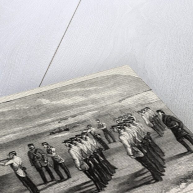 The Hon. Artillery Company of London Practising with the Rifle, Seaford, East Sussex, UK, 1858 by Anonymous
