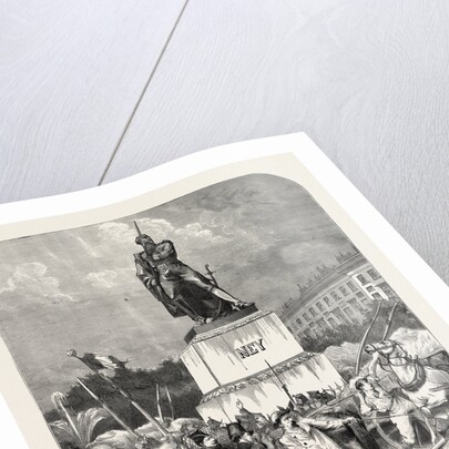 At Metz, Before the Statue of Marshal Ney, France, 1870 by Anonymous