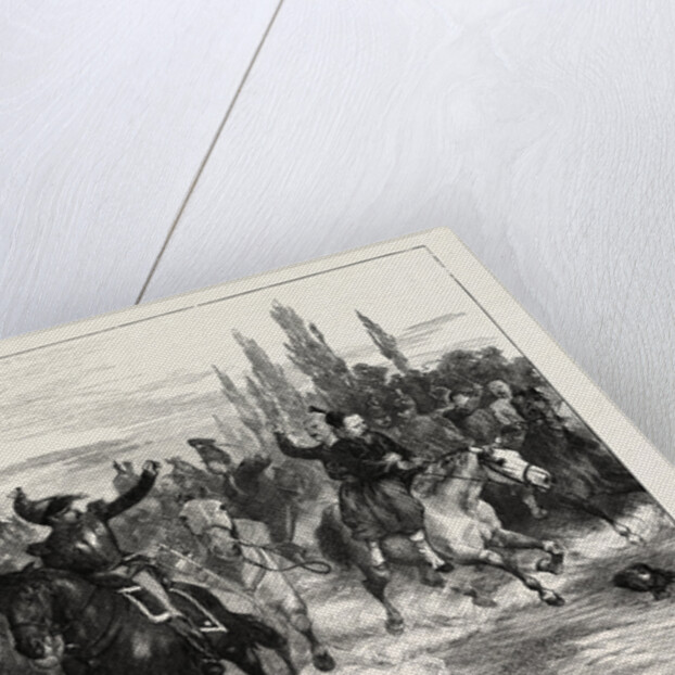 Fugitives from Woerth Riding Into Hagenau, France, 1870 by Anonymous