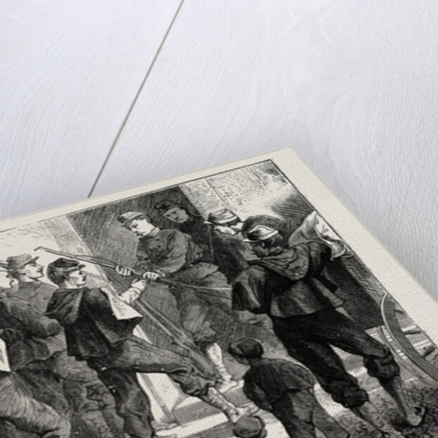 Life in Tours, France: Distribution of Arms at the Gate of the College, 1870 by Anonymous