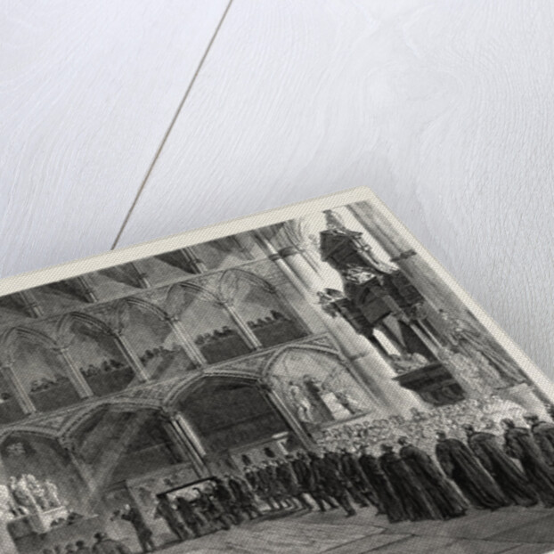 Funeral of Lord Palmerston: The Procession to the Grave in the Interior of Westminster Abbey, London, 1865 by Anonymous
