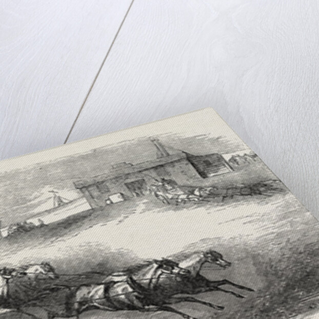 The Suez Railway: Coach Service in the Egyptian Desert, 1857 by Anonymous