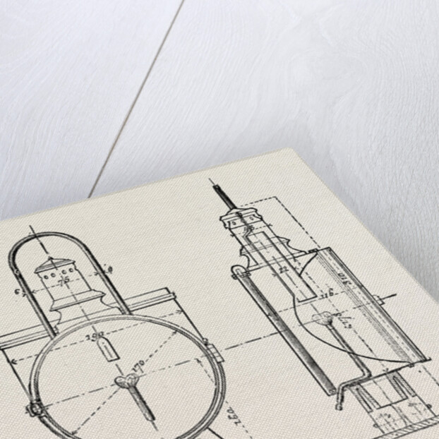 Compressed Oil Gas for Lighting Cars, Steamboats, and Buoys: Locomotive Headlight, 1882 by Anonymous
