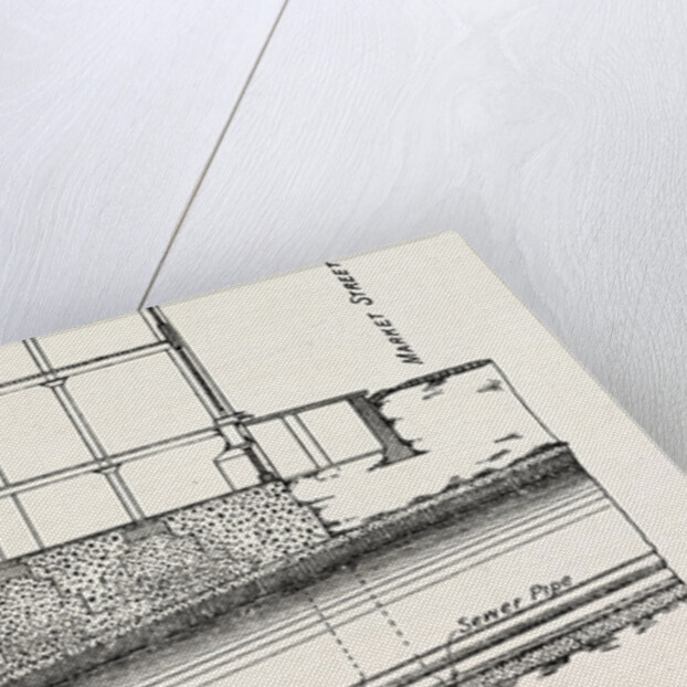 Cable Railway Tunnel Under River Near Van Buren Street, Chicago, 1890: Section Showing Foundations for Columns in Buildings by Anonymous
