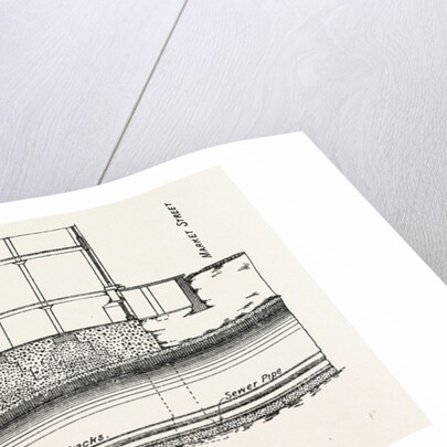 Cable Railway Tunnel Under River Near Van Buren Street, Chicago, 1890: Section Showing Foundations for Columns in Buildings by Anonymous