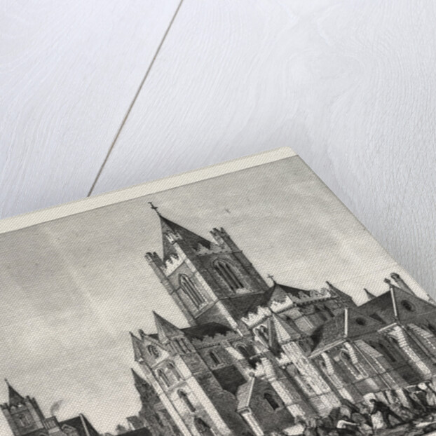 The Restoration of Christ Church Cathedral, Dublin, Ireland, View of the Exterior and the Synod House by Anonymous