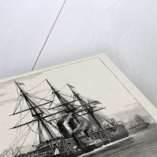 The Collision Between the German Ironclads in the Channel: The Konig Wilhelm Being Towed Into Portsmouth Harbour by Anonymous