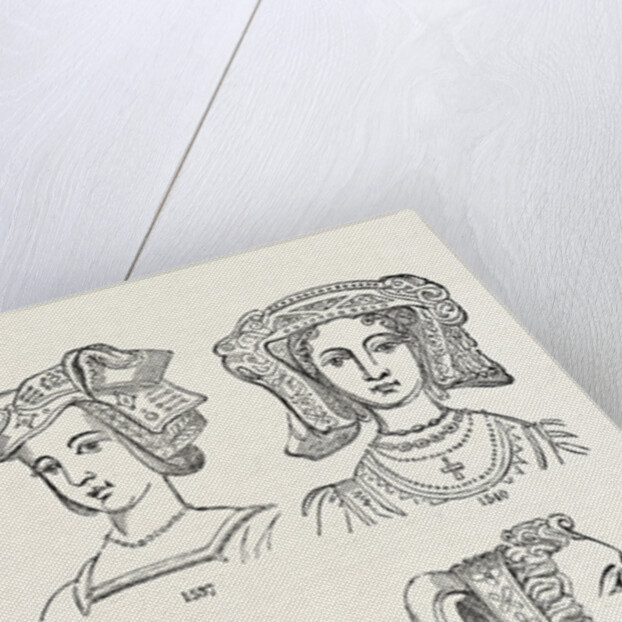 Old English Head Dress by Anonymous