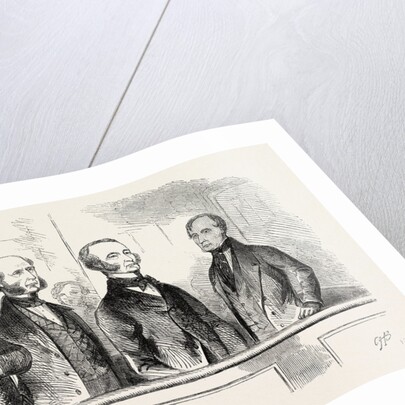 A Sketch at Bow Street on July 11, 1855; Sir J.D. Paul, Strahan, Bates, Tyrrell (Jailer) by Anonymous