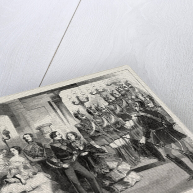 The Royal and Imperial Party Ascending the Grand Staircase of the Palace of Saint Cloud, France, 1855 by Anonymous